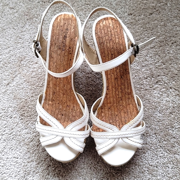 Sonoma Life &Style Womens Wedge Sandal with adjustable straps, Size 7.5M - Picture 2 of 12